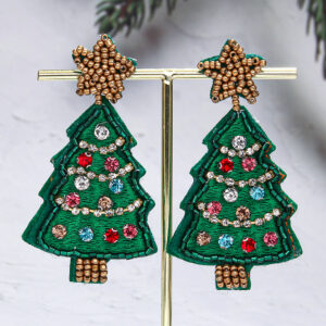 Pair of Christmas tree earrings