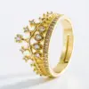 Wholesale Fashion Copper Gold-plated Micro-set Zircon Geometric Ring Simple Trend Ring Accessories