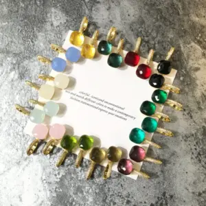 Wholesale 1 Pair Ig Style Square Inlay Copper Crystal Zircon Earrings