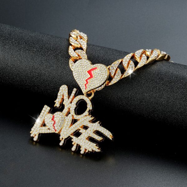 Wholesale Diamond-studded English lettering hip-hop Cuban necklace