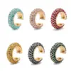 Wholesale 1 Piece Exaggerated Shiny C Shape Inlay Copper Rhinestones Ear Cuffs