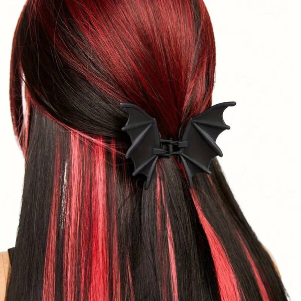 Wholesale Metal Matte Black Bat Clip Funny Hair Clip Girl Simple Half-Tied Back Head Hair Shark Clip Hair Clip