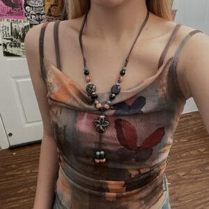 Ceramic flower necklace x4347