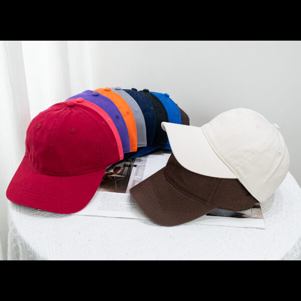 Wholesale Japanese-style Washed Solid Color Street Good Quality Cap Men's and Women's Korean-style Soft Top All-match Curved Eave Cap Baseball Cap Cotton