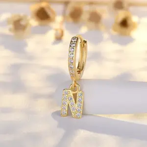 Ear Clip Letters N Only (14K Yellow Gold) / Copper Plating 14K Real Gold