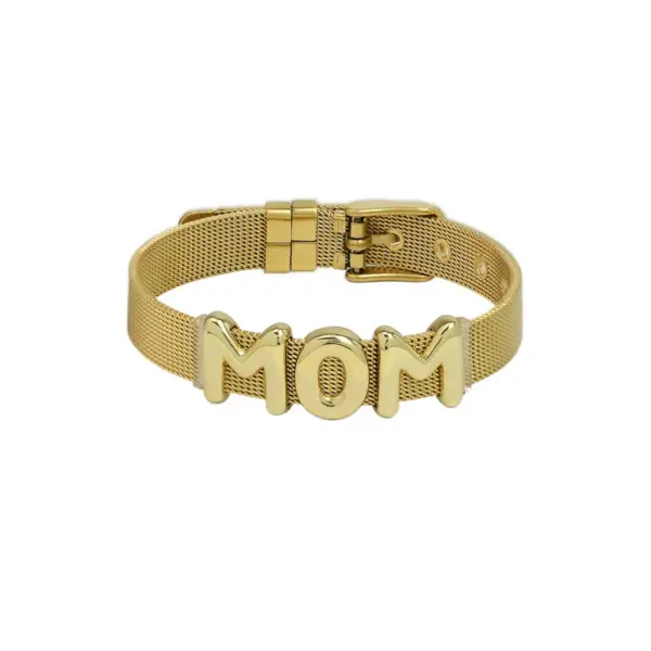 Wholesale Jewelry Vintage Style Classic Style Letter 304 Stainless Steel Brass Plating Bracelets Mesh Strap