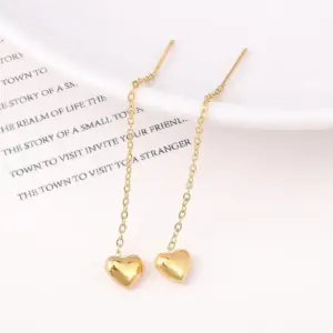 【XKE0313】 Heart Ear Thread / Gold