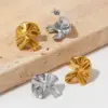 304 Stainless Steel Geometric PVD Coated Stone-Free Real Gold Plated 16K Gold White Gold Plated Gold Plating Elegant Waterproof Non Tarnish Irregular Plating Ear Studs