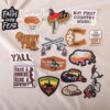 Wholesale Original Cartoon Cloth Stickers Western Cowboy Hat Party Cross-border Patch Computer Embroidered Stalk in stock Wholesale Embroidered Cloth Stickers