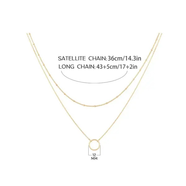Wholesale Simple Style Circle Stainless Steel Titanium Steel Plating Layered Necklaces
