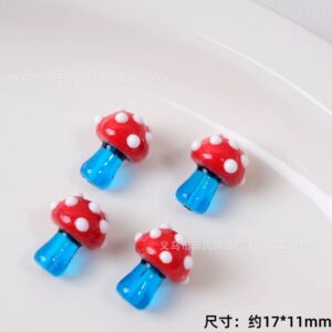 Red and blue mushrooms