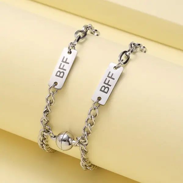 Wholesale 1 Pair Fashion Letter Stainless Steel Handmade Bracelets