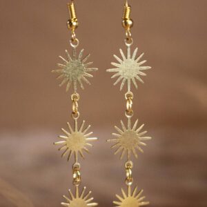 Wholesale sun and moon jewelry golden sun moon earrings factory direct sales