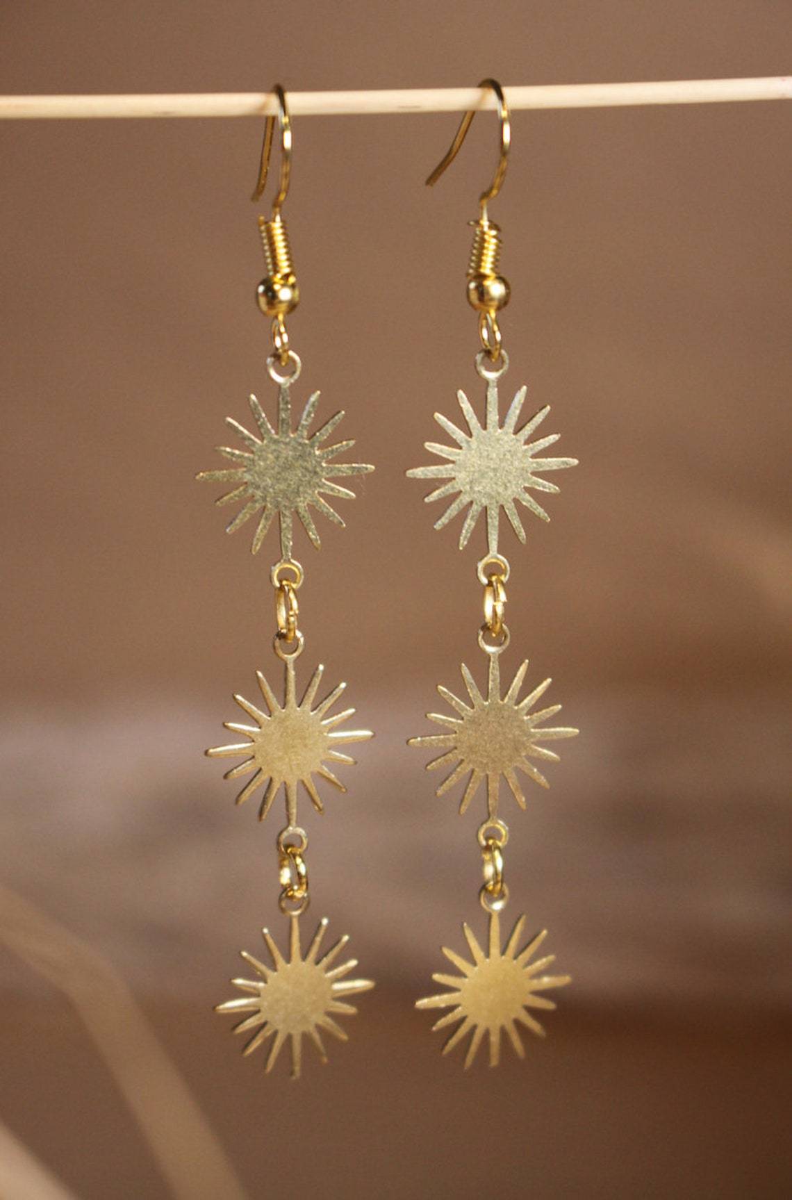 Wholesale Foreign trade Amazon sun and moon jewelry golden sun moon earrings factory direct sales