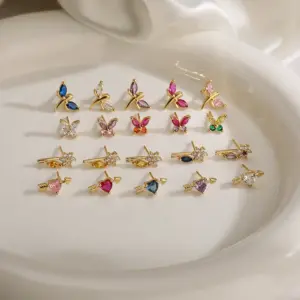 1 Pair Elegant Lady Modern Style Heart Shape agoy Butterfly Plating Inlay Copper Copper Zircon Ear Studs