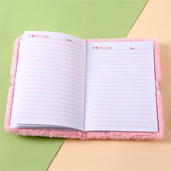 Wholesale New Student Plush Notebook with Lock Watermelon Cat Cute Three-dimensional Animal Stationery Notepad Factory Outlet