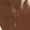 Wholesale PVD Coated 18K Gold Plated U Shape Irregular Geometric 304 Stainless Steel Casual Cute Simple Style Small Stud Earrings Necklace
