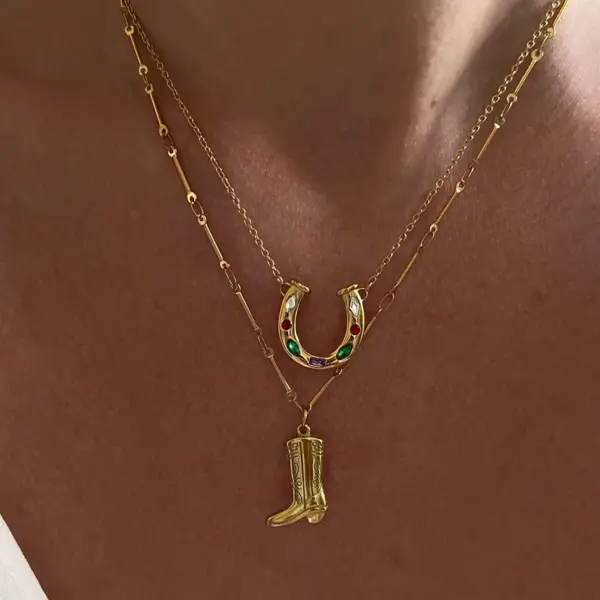Wholesale PVD Coated 18K Gold Plated U Shape Irregular Geometric 304 Stainless Steel Casual Cute Simple Style Small Stud Earrings Necklace