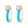 Wholesale Simple U-shaped Zircon Earrings