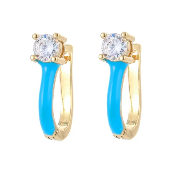 Wholesale Simple U-shaped Zircon Earrings