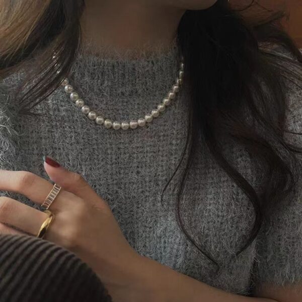 Wholesale Mother's Day Gift Shijia Pearl Necklace Women's Magnetic Buckle Australian White Pearl Necklace 2024 Explosive Shell Bead Necklace