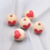 oly-0e9dc28122dc5a56ebf460f2cc153747 Wholesale Valentine's Day Series: Wooden Printed Peach Heart Beads