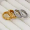 PVD Coated 18K Gold Real Gold Plated Geometric 304 Stainless Steel Vintage Style Waterproof Non Tarnish Rings