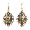 Wholesale Retro-style turquoise inlaid geometric cross earrings for women