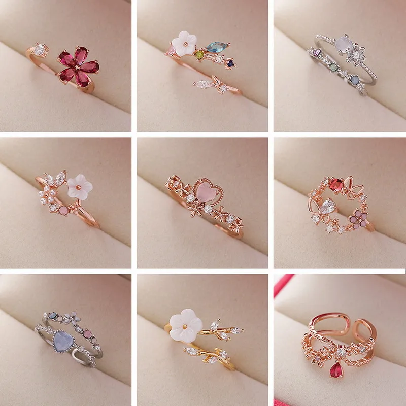 Wholesale Flower Copper Sweet Simple Style Rings