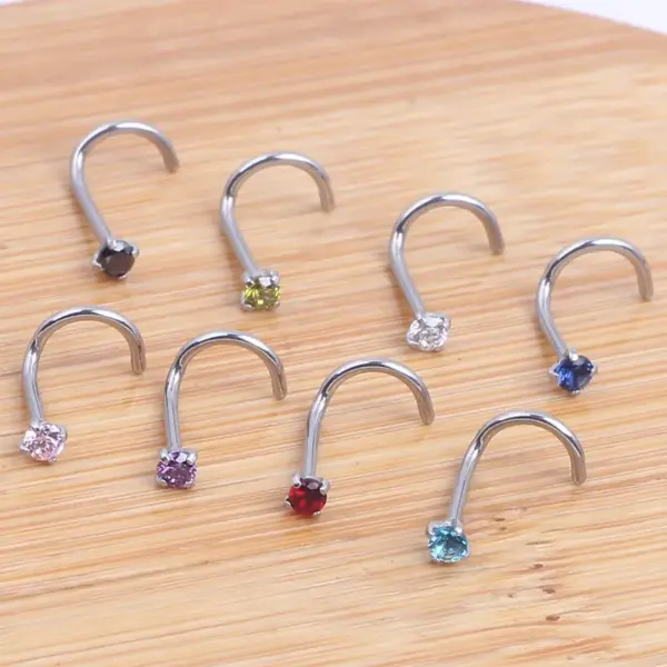 Fashion Rhombus Stainless Steel Metal Nose Studs 1 Piece Nose Pin