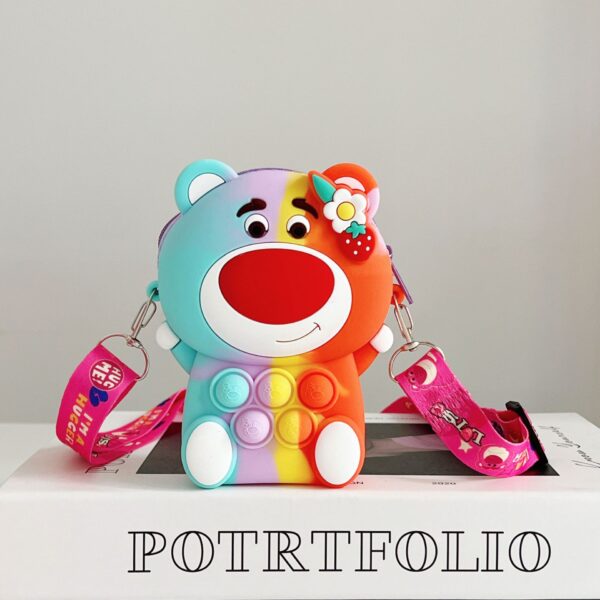 Wholesale 2023 New Rodenticide Pioneer Wallet Strawberry Bear Bag Bubble Crossbody Chilen's Cartoon Coin Purse Decompression Silicone Bag