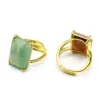 Wholesale Simple Style Classic Style Geometric Natural Stone Open Rings In Bulk
