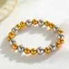 Wholesale Vacuum Electroplating (In Furnace) Plated 18K Real Gold Geometric Pattern Round 303 Stainless Steel 304 Stainless Steel Women's Bracelet
