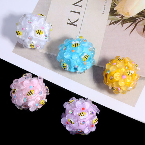 Wholesale Soft Pottery Bees Beads Can Wear Straight Hole Beads Beads DIY Mobile Phone Chain Key Chain Bag Chain Jewelry Accessories