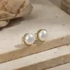 Wholesale Elegant Pearl Necklace And Earring Set For Women Stainless Steel Non-Fading Luxury Jewelry Accessories Suitable For All Seasons