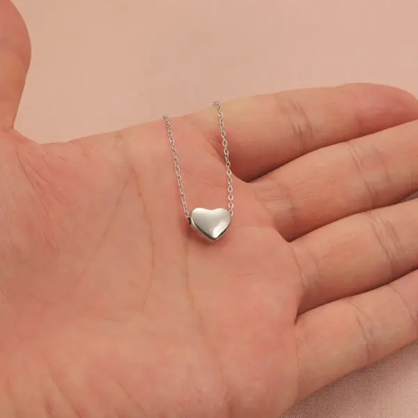 Wholesale 304 Stainless Steel Heart Shape PVD Coated 18K Real Gold Plated Basic Modern Style Classic Style Waterproof Non Tarnish Plating Snake Chain Lobster Trigger Clasp Closure Pendant Necklace