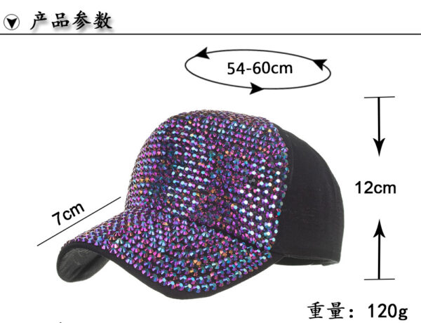Wholesale Zhongmei Spring and Summer New Cross-border Special for Korean Tide Full Diamond Baseball Cap Sunshade Outdoor Sun Hat B618