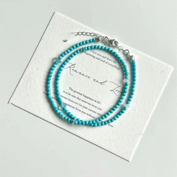 Wholesale [Blue Iceland series] small cold feeling Iceland blue beaded necklace suit gentle Joker temperament jewelry