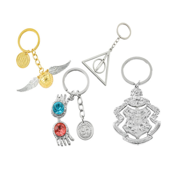 Wholesale European and American film and television game peripheral Harry Potter magic scepter hourglass keychain game jewelry crown pendant