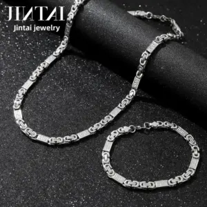Steel Color 6mm*55cm Top Chain + Bracelet Set / Stainless Steel S.STEEL