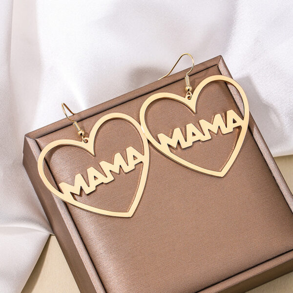 Wholesale Fashion love letter MAMA high-grade earrings design peach heart Mother's day New Year gift Women's earrings