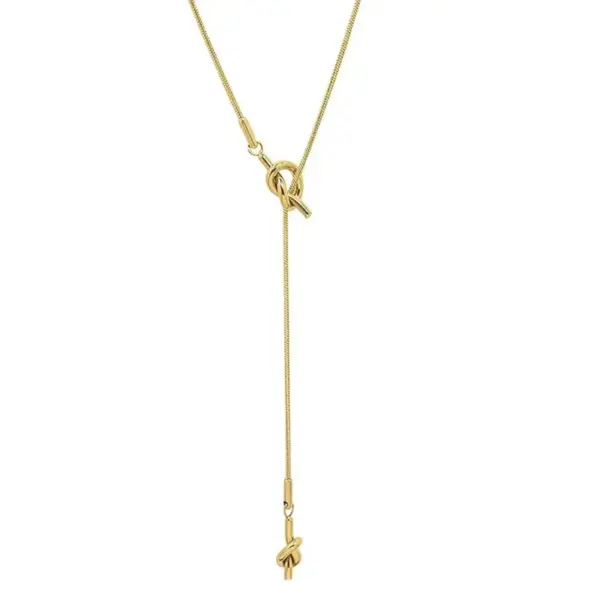 Wholesale 1 Piece Elegant Solid Color Knot Titanium Steel Plating Necklace