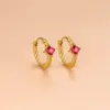 Wholesale 1 Pair Fashion Geometric Gold Plated 304 Stainless Steel Zircon Stainless Steel Earrings