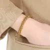 Ion Plating (IP) 18K Gold Plated Solid Color 304 Stainless Steel Vacation Simple Style Waterproof Non Tarnish 304 Stainless Steel Bracelets