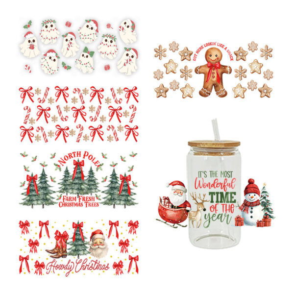 Wholesale UV Transfer Paste Glass Crystal Label 16oz Cup UV DTF Wraps 23cmX11cm