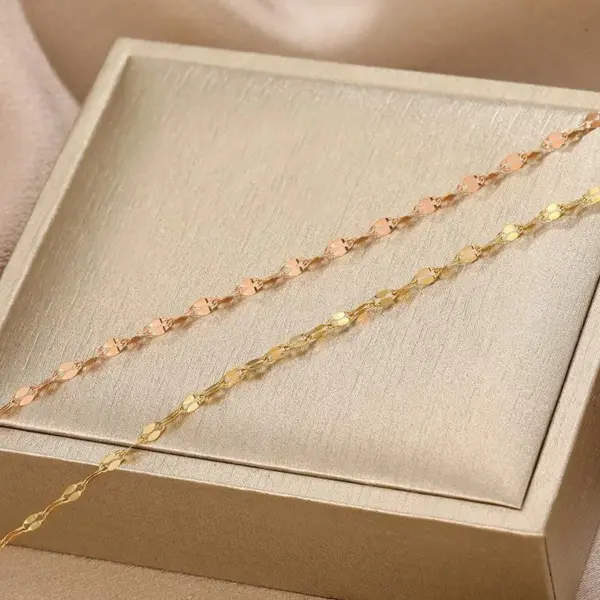 Wholesale Fashion Solid Color Stainless Steel Chain Titanium Steel Necklace 1 Piece
