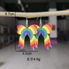Wholesale Cross-border creative rainbow acrylic Valentine's Day six-color bow earrings sweet personality design gift earrings