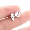 Wholesale PVD Coated 18K Gold Real Gold Plated Spacecraft Planet 304 Stainless Steel Fashion Waterproof Non Tarnish Ear Studs
