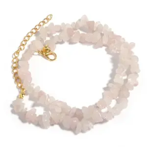 Rose Quartz / 43cm Long Tail Chain 5cm