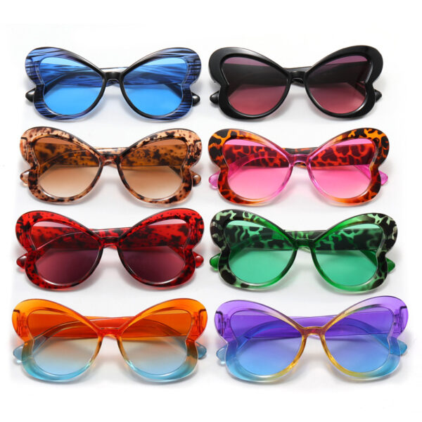 Wholesale New cross-border fashion butterfly-shaped sunglasses women's personalized color high-end sense ins party show sunglasses